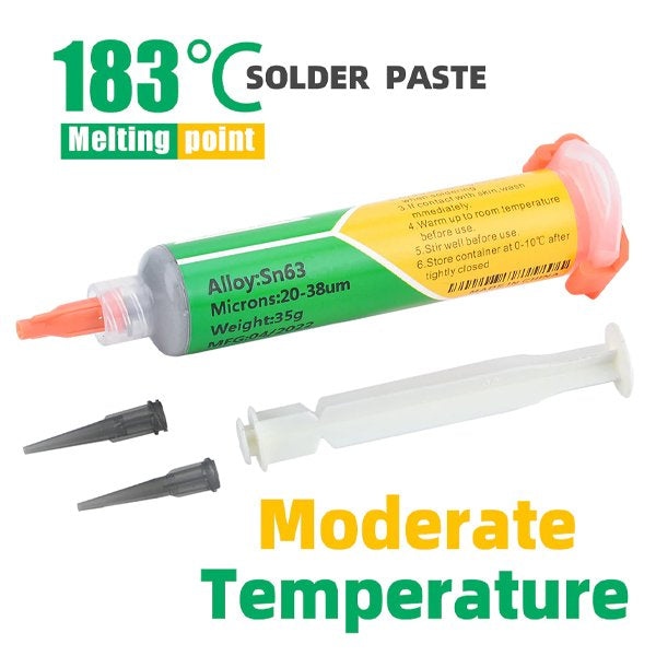 Solder Paste Sn42/Bi58 Low-Temperature Alloy – 3.5g Syringe