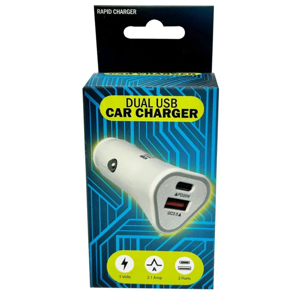 5 Volt 2.1 Amp Type-C + 2 USB Port Car Charger