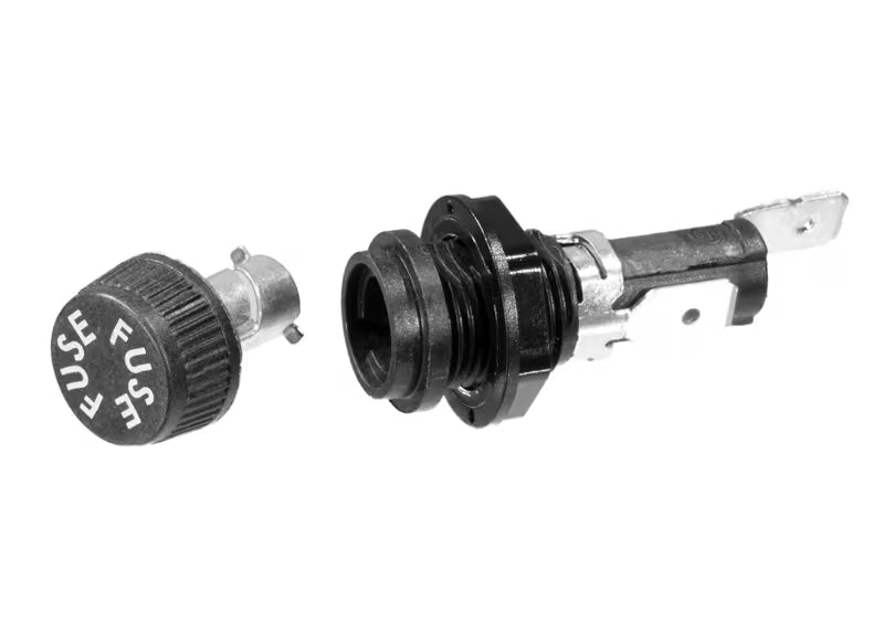 Noble 8240 Panel-Mount Glass Fuse Holder, 2–20 Amp