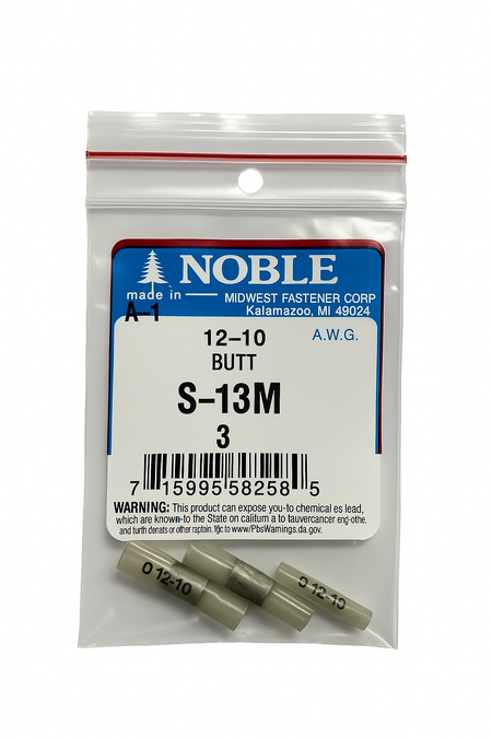 Noble Terminal Butt Splice – Nylon 12–10 GA (3-Pack) #S-13M