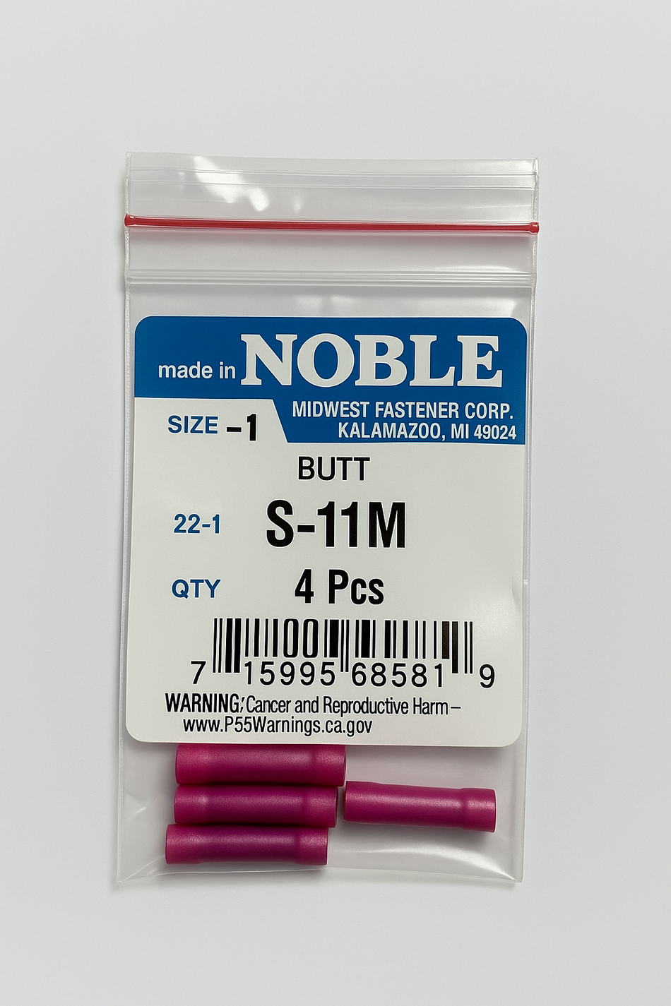 Noble Terminal Butt Splice Nylon – 22-18GA (4-Pack) #S-11M