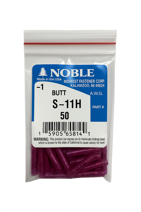 Noble Terminal Butt Splice – Nylon 22–18 GA (50-Pack) #S-11H