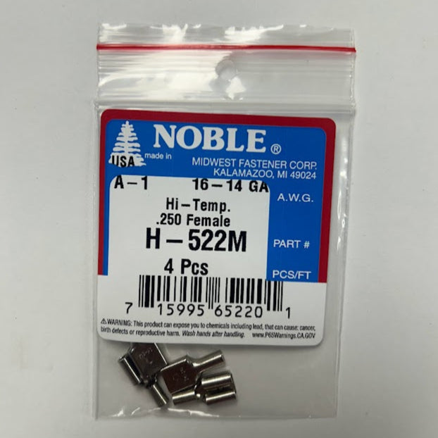 Noble Terminal Disconnect Female High-Temp – .250 16-14GA (4-Pack) #H-522M