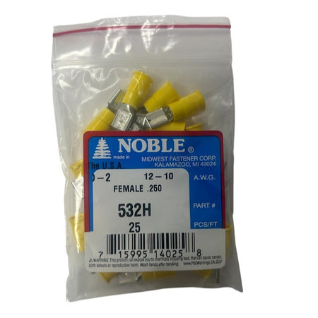 Noble Terminal Disconnect Female Vinyl – .250 12-10GA (25-Pack) #532H