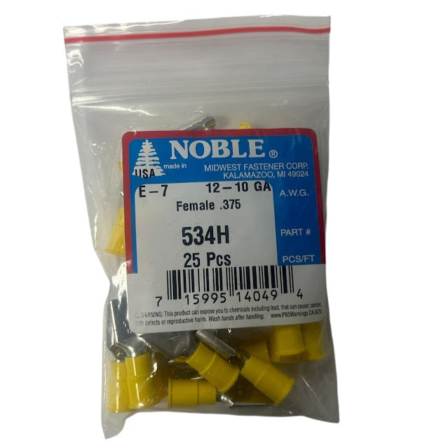 Noble Terminal Disconnect Female Vinyl – .375 12-10GA (25-Pack) #534H