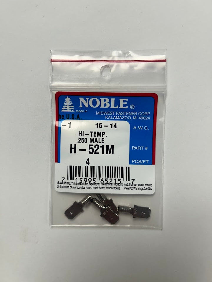 Noble Terminal Disconnect Male High-Temp – .250 16-14GA (4-Pack) #H-521M