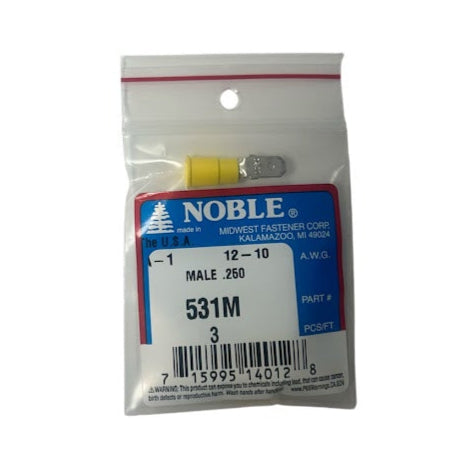 Noble Terminal Disconnect Male Vinyl – .250 12-10GA (3-Pack) #531M