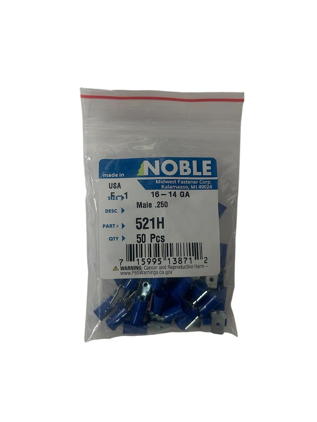Noble Terminal Disconnect Male Vinyl – .250 16-14GA (50-Pack) #521H