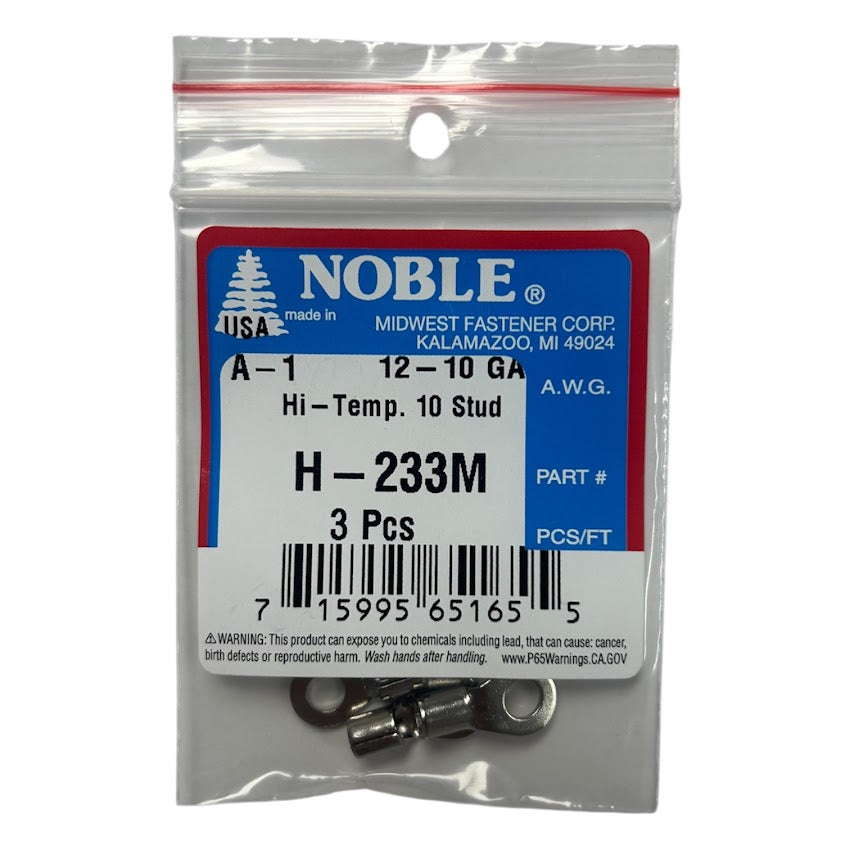 Noble Terminal Ring Hi Temp #10 – 12-10 GA, 3-Pack #H-233M
