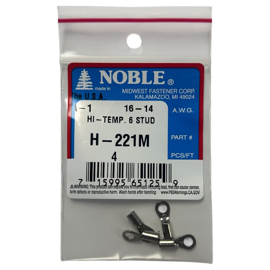 Noble Terminal Ring Hi Temp #6 – 16-14 GA, 4-Pack #H-221M
