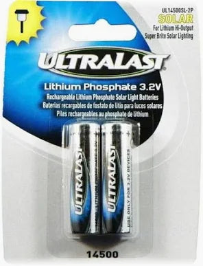 Ultralast UL14500SL-2P 14500 Lithium Batteries for Solar Lighting, 2 Pack