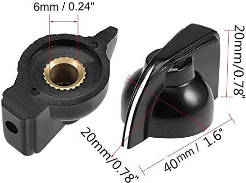 Potentiometer Knob: Black Chickenhead with Set Screw