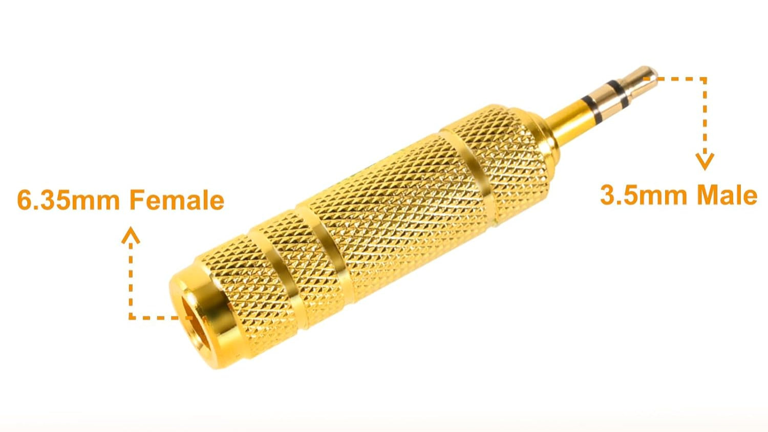 RadioShack Gold Plated 3.5mm Male to 6.35mm Female Stereo Audio Adapter