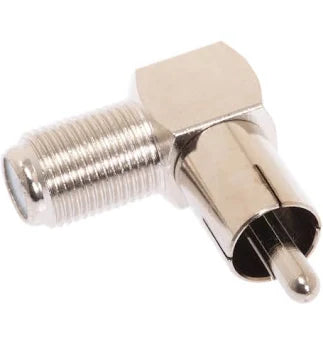 Radio Shack Right Angle Adapter RCA (Phono) Male to F-Connector (Coax) Female 2780260
