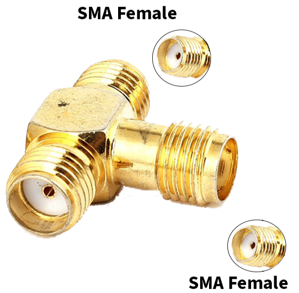 SMA Triple T Adapter Female to x2 Female Connector – TekShack