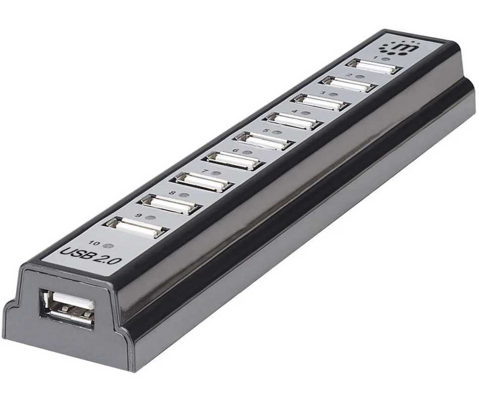 Hi-Speed USB Desktop Hub with 10 USB 2.0 Type-A Ports