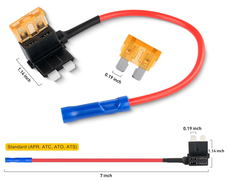 12V Car Add-a-Circuit Fuse TAP Adapter with 5 Amp Standard APR ATO ATC Blade Fuse Set for Cars Trucks Boats w/5 amp fuse