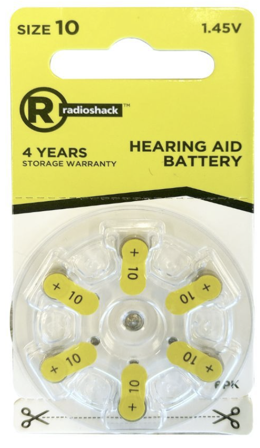 RadioShack Hearing Aid Battery, Size 10, 6 Pack, 2302520