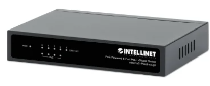 Intellinet® 68W PoE-Powered 5-Port Gigabit Switch w/ PoE Passthrough