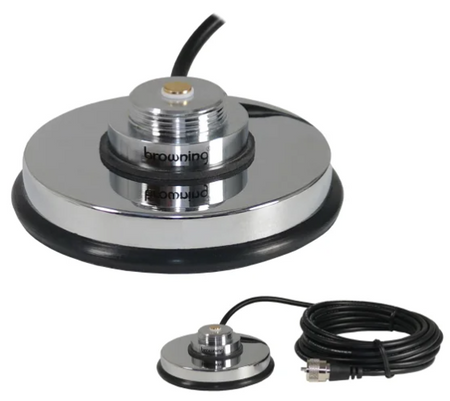 Browning® 3-5/8" Chrome NMO Magnet Mount w/ Rubber Boot & PL-259