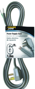 PowerZone® OR210606 6-Foot Power Cord, 13A 125V – Gray