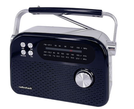 RadioShack AM/FM/SW 3-Band Vintage Radio with Bluetooth function and USB/TF ports 1202266