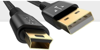 Mini USB Cable – 6.6ft, Nylon Braided, Gold-Plated, 480Mbps