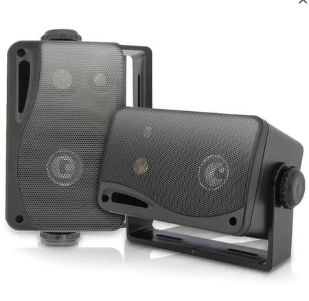 Pyle Hydra 3.5" 200W 3-Way Weatherproof Mini-Box Speakers (Black)