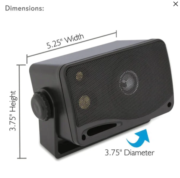 Pyle Hydra 3.5" 200W 3-Way Weatherproof Mini-Box Speakers (Black)