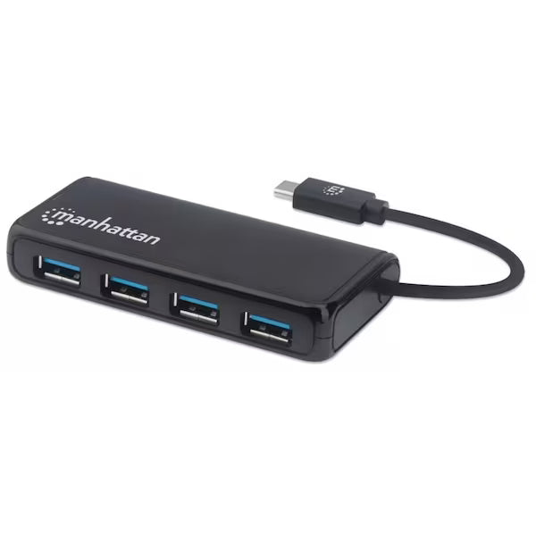 Manhattan® 4-Port USB 3.2 Gen 1 Hub with USB-C®-Male to 4 USB-A Females