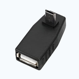 USB Female to Micro USB Male 180° adapter down angled