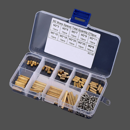 M2 Brass Standoff Kit 270pcs Motherboard Standoffs and Screws Assortment