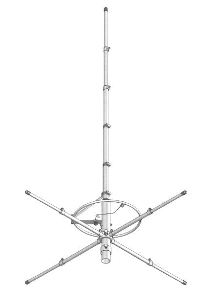 MaCo V 5000A - 26-33 MHZ 5/8 Wave Vertical Antenna w/Ground Plane - 5000W Power Handling