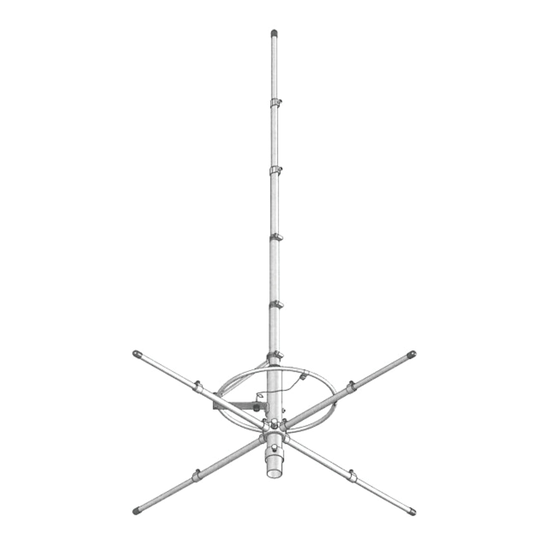MaCo V 5000A - 26-33 MHZ 5/8 Wave Vertical Antenna w/Ground Plane - 5000W Power Handling