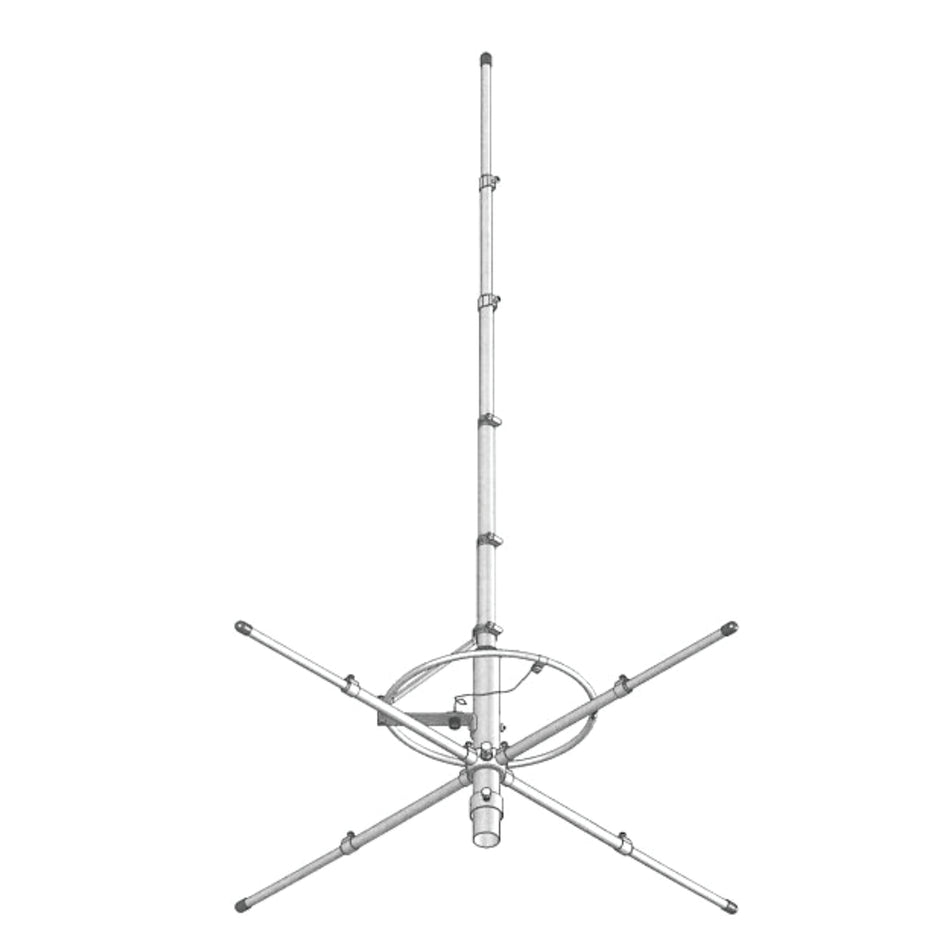 MaCo V 5000A - 26-33 MHZ 5/8 Wave Vertical Antenna w/Ground Plane - 5000W Power Handling
