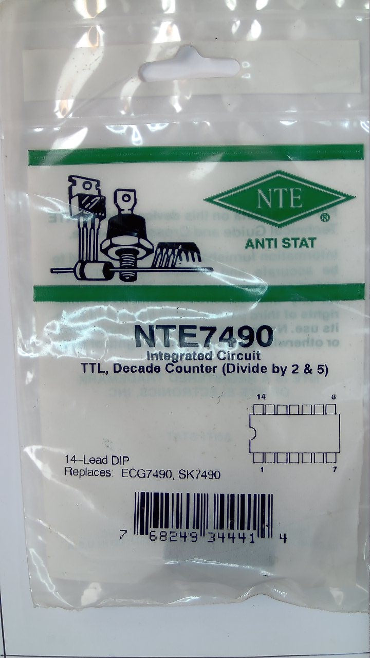 NTE7490 IC TTL, Decade Counter (Divided by 2 & 5)