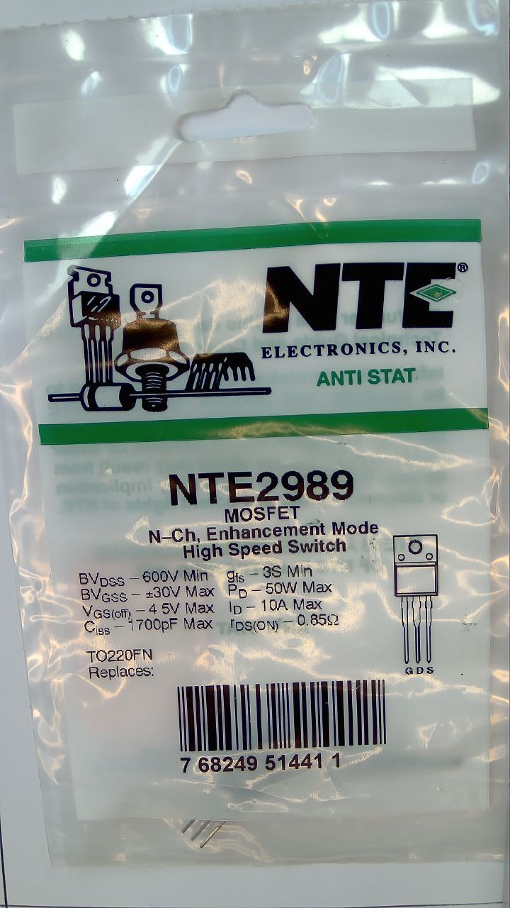 NTE2989 MOSFET N-Ch, Enhancement Mode High Speed Switch