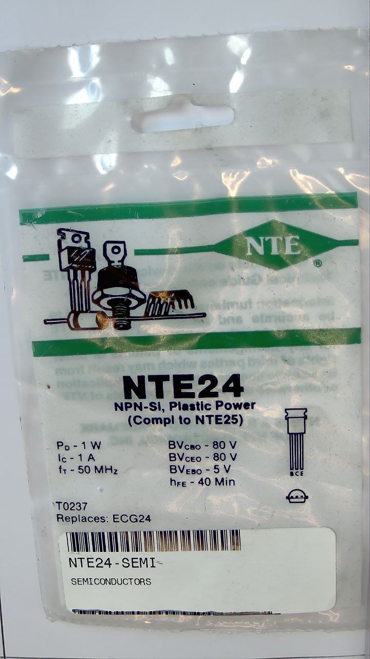 NTE24 NPN-Si, Plastic Power