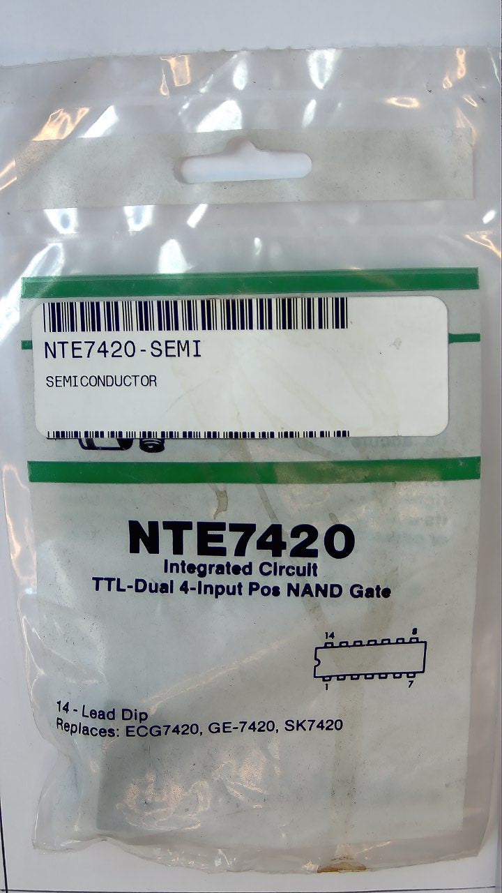 NTE7420 TTL-Dual 4-Input Pos NAND Gate, IC