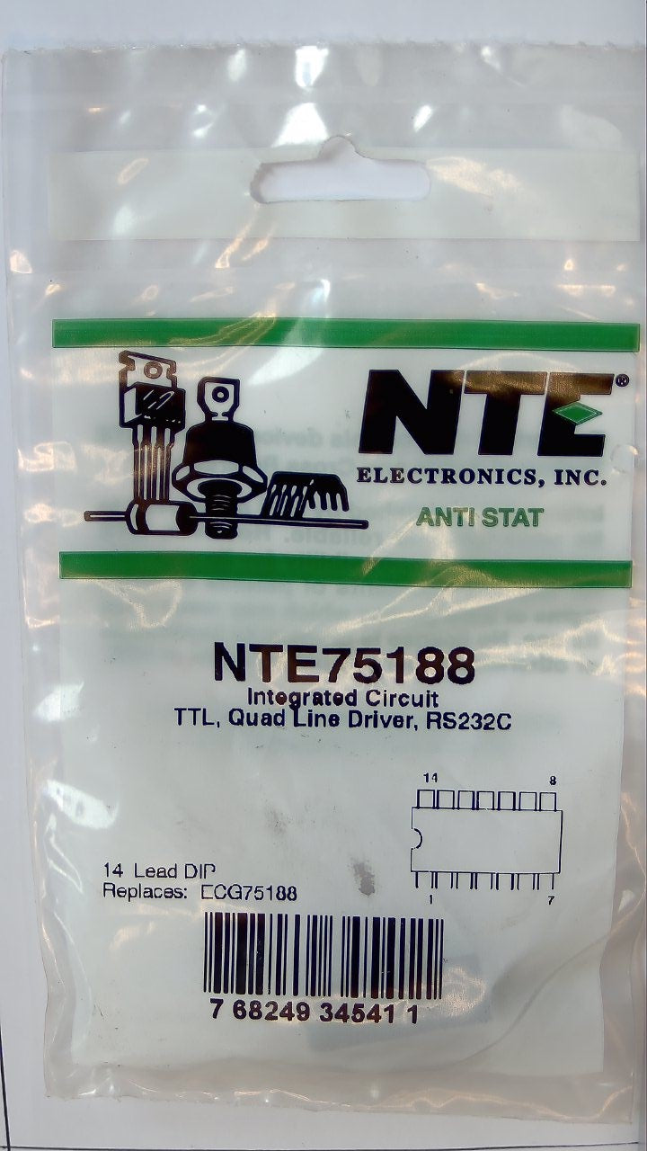 NTE75188 Quad Line Driver, IC, TTL RS232C