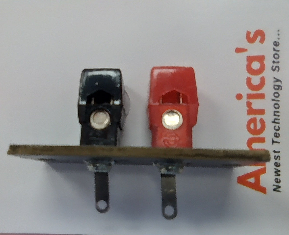 Spring Connector Red Spring loaded, panel mounted, dual wire connector, red/black – TekShack