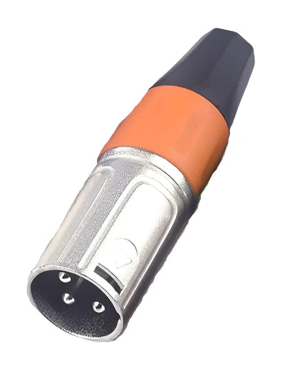 XLR Connector, Multi-Colored 3 PIN Male XLR Ends ORANGE