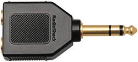 Y-Adapter 1/4" (6.3mm) Stereo Male to Dual 1/8" (3.5mm) Stereo Female