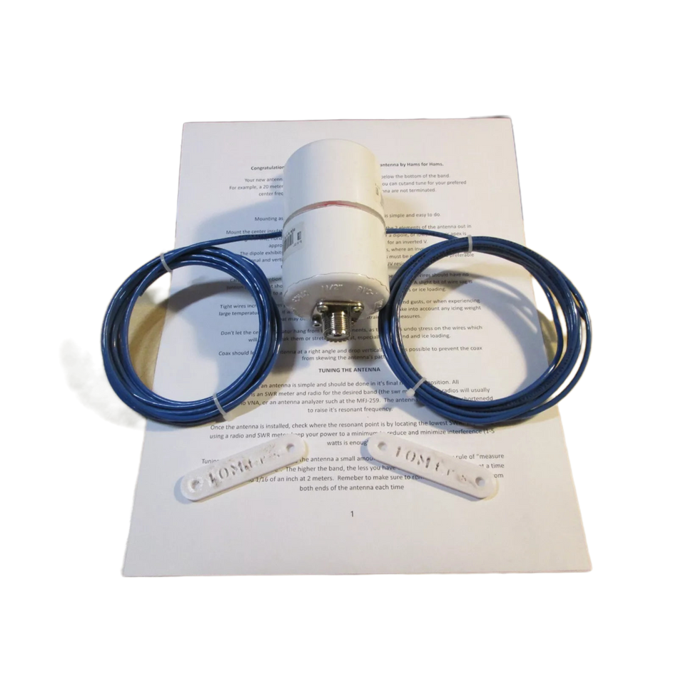 10 meter / 28 mhz - 1 1/2 Wave Dipole Antenna for CB Radio 2KW ICAS