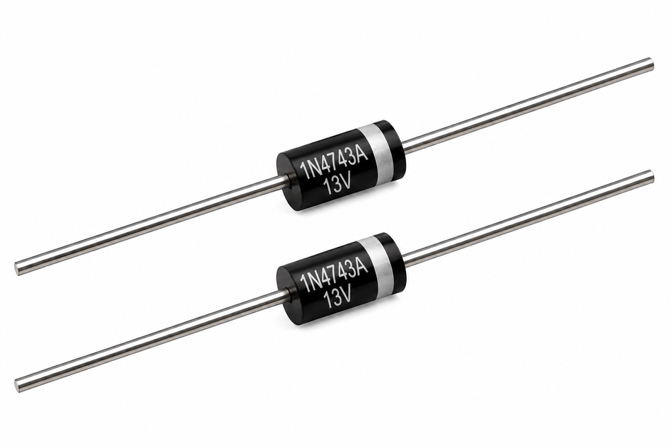 1N4743A Zener Diode – 13V 1W ±5% DO-41 (2-Pack)