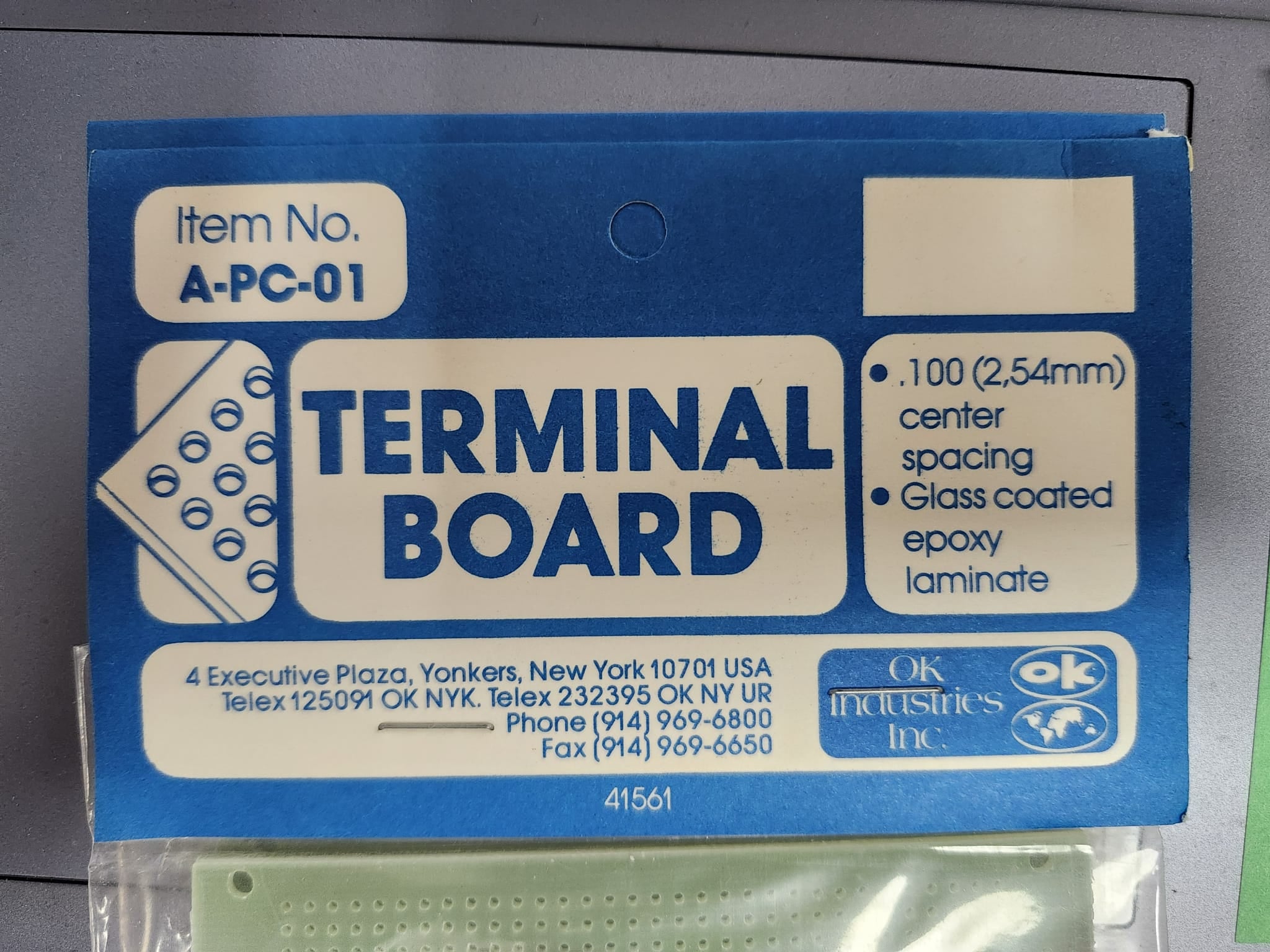 A-PC-01 Terminal Board 0.1" Spacing Epoxy Laminate