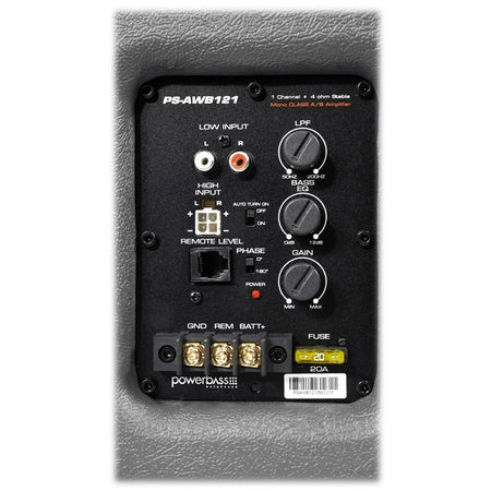 PowerBass PS-AWB121 Single 12in 200W Amplified Enclosure