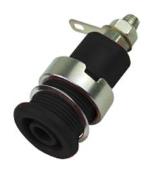 Panel Mount Jack, 32A, 1kV, Nickel-Plated, Black, 1 Pack
