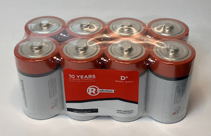 RadioShack D Alkaline Batteries - 8 pk