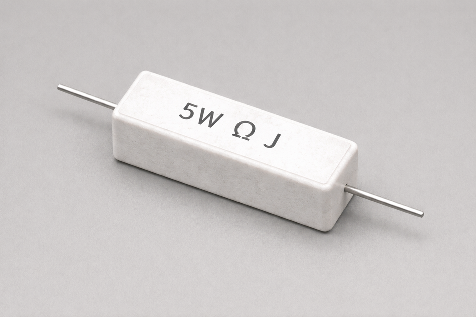 Ceramic Cement Resistor 5W ±5% Power Resistor, Wirewound Ceramic Case, 5 Watt Fixed Resistor, 0.01 Ohm to 100 Ohm